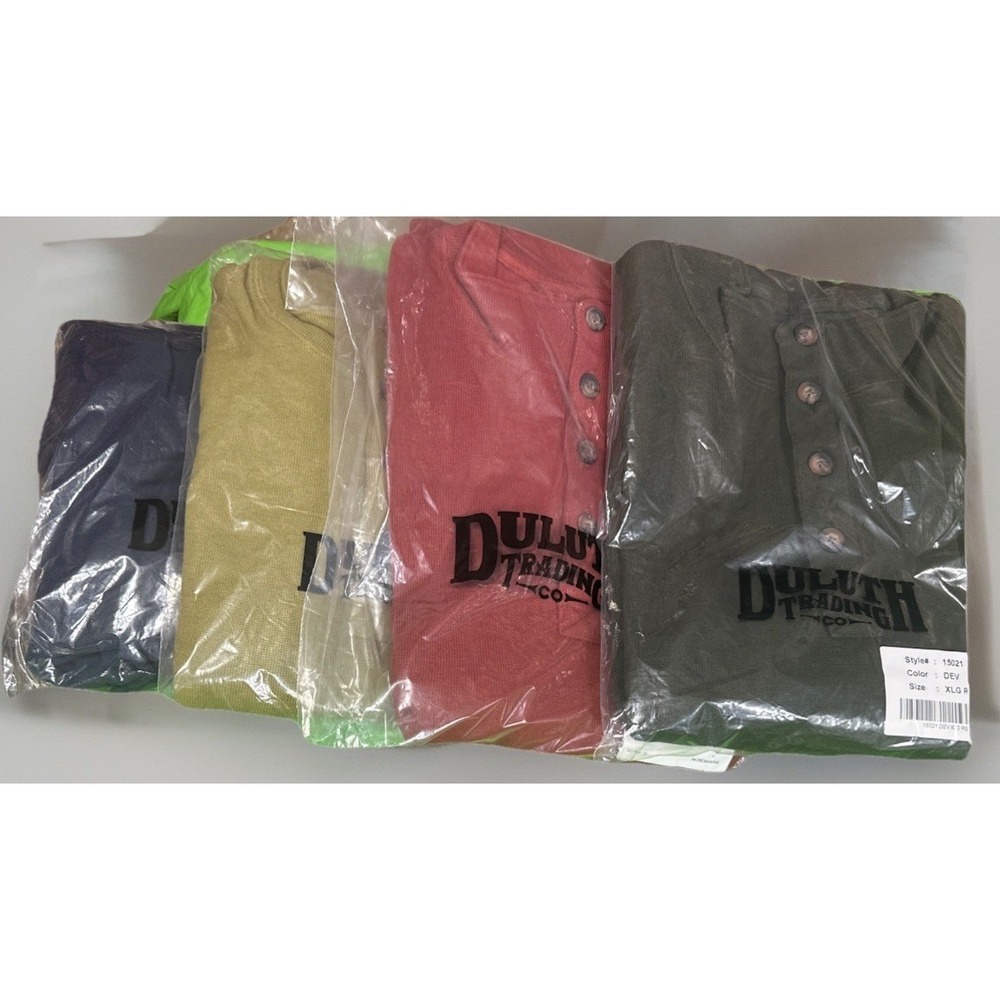 Duluth Trading Co Mens Waffle Mock Henley Shirt Long Sleeve 15021 XL Regular NEW